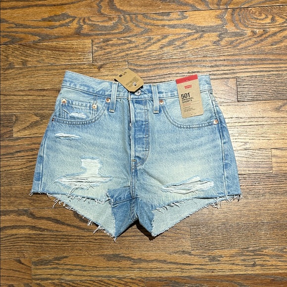 Levi's Pants - Levi's Light Blue Distressed Jean Shorts